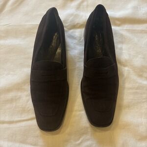Tod's Brown Suede Penny Loafers Size 5 1/2 Made In Italy
